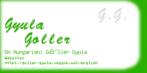 gyula goller business card